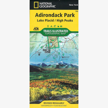 Adirondack Park Map: Lake Placid, High Peaks